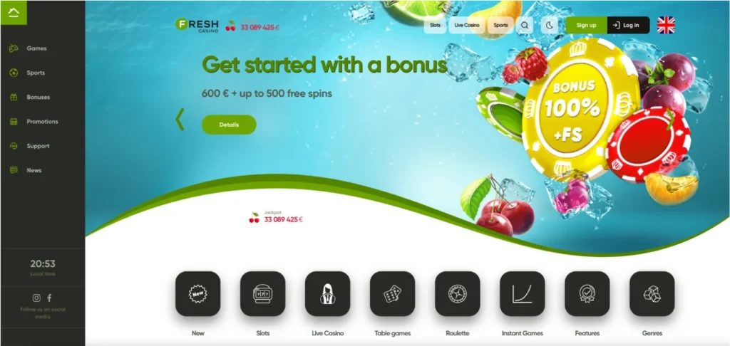 Reseña de Fresh Casino México