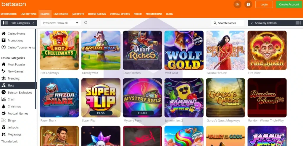 Reseña del casino Betsson